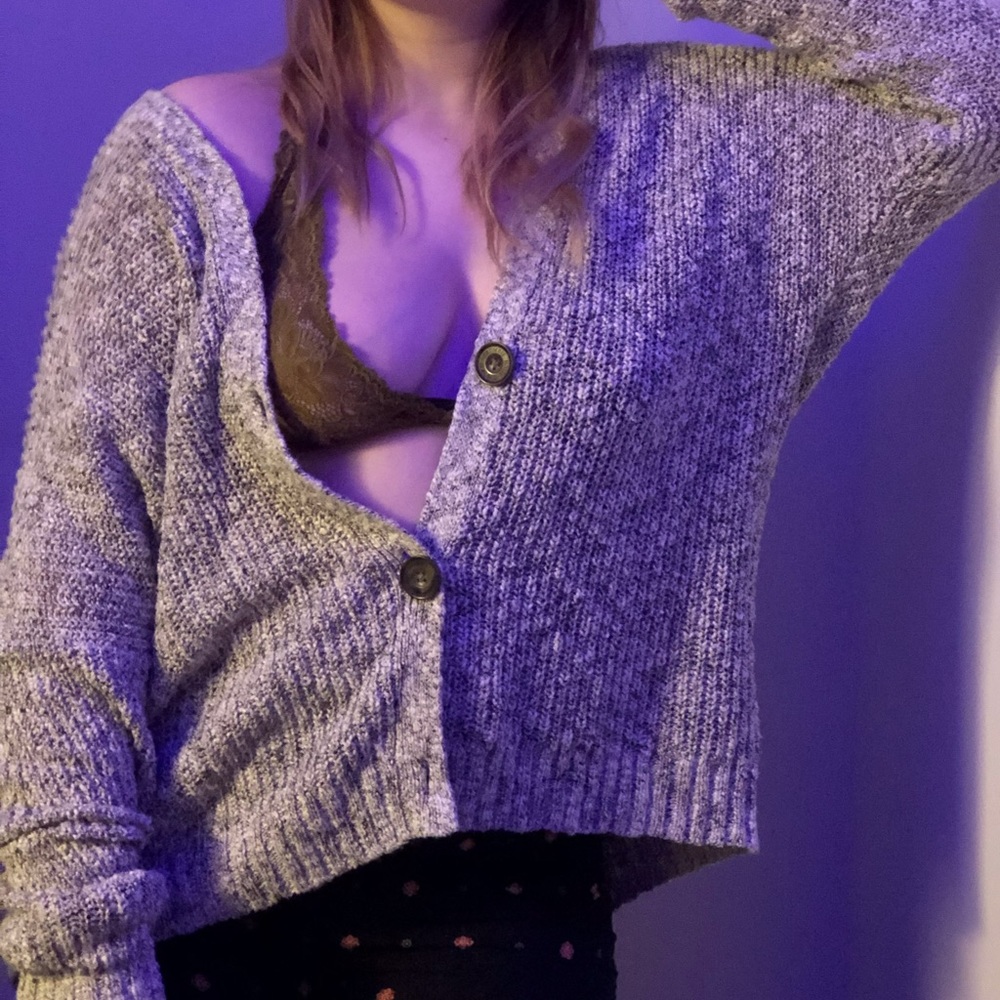 Cozy grey cable knit sweater